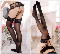 【高彈雙層蕾絲滾邊吊襪帶(馬提妮)黑色】情趣用品第一交椅 _圖片(4)