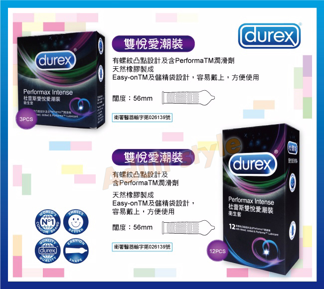 【杜蕾斯雙悅愛潮裝加大型保險套(3入)顆粒+螺紋與飆風碼同效果】情趣用品 奇摩  - 20160125115014-693930152.jpg(圖)