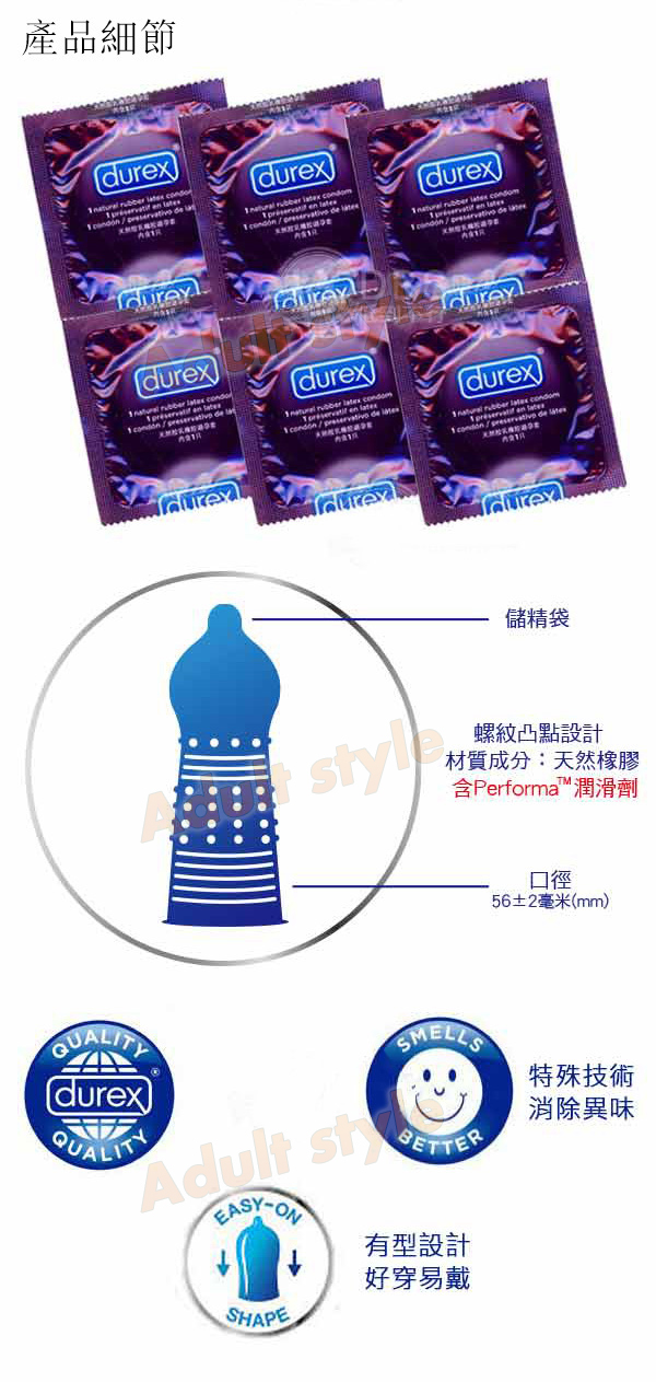 【杜蕾斯雙悅愛潮裝加大型保險套(3入)顆粒+螺紋與飆風碼同效果】情趣用品 奇摩  - 20160125115014-693933672.jpg(圖)