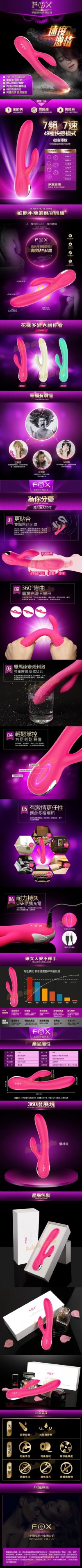 【英國FOX-急速激情7x7 G點陰蒂按摩雙震棒】情趣用品yahoo _圖片(2)