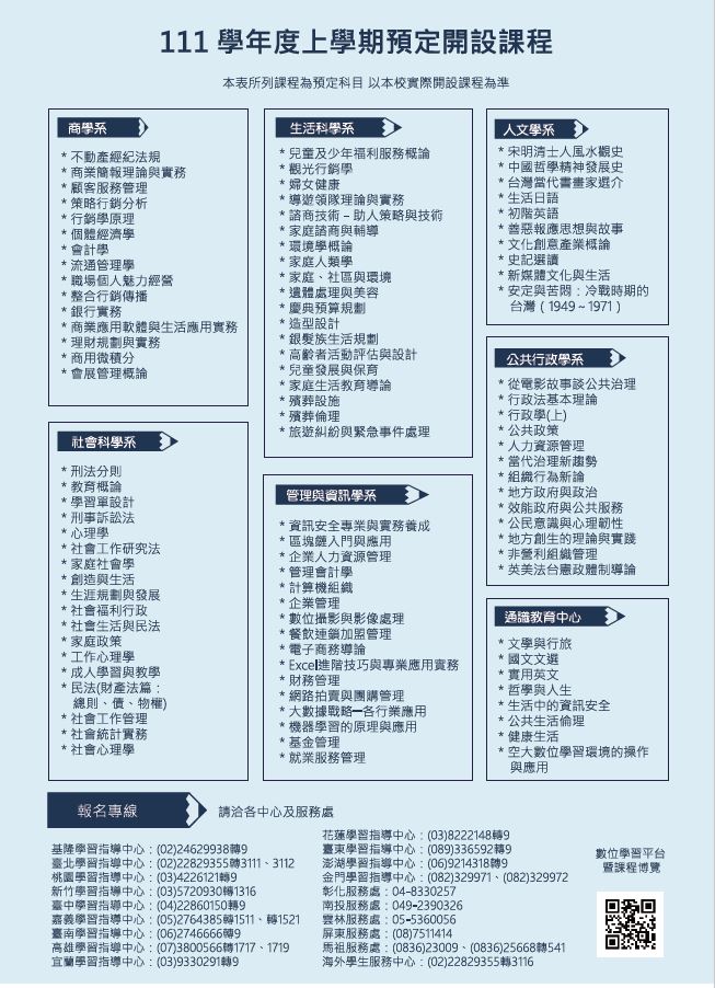 國立空中大學新竹中心111學年度上學期免試入學招生中 - 20190429105710-255091661.JPG(圖)