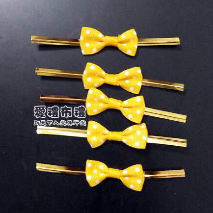 【愛禮布禮】婚禮小物：絡黃色圓點羅紋帶蝴蝶結 10個 一般價 15 元 會員價 15 元 - 20151218194724-439811543.jpg(圖)