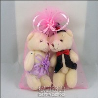 【愛禮布禮】婚禮小物：12公分情侶熊(新娘紫色禮服)1對一般價 41 元 會員價 41 元_圖片(1)
