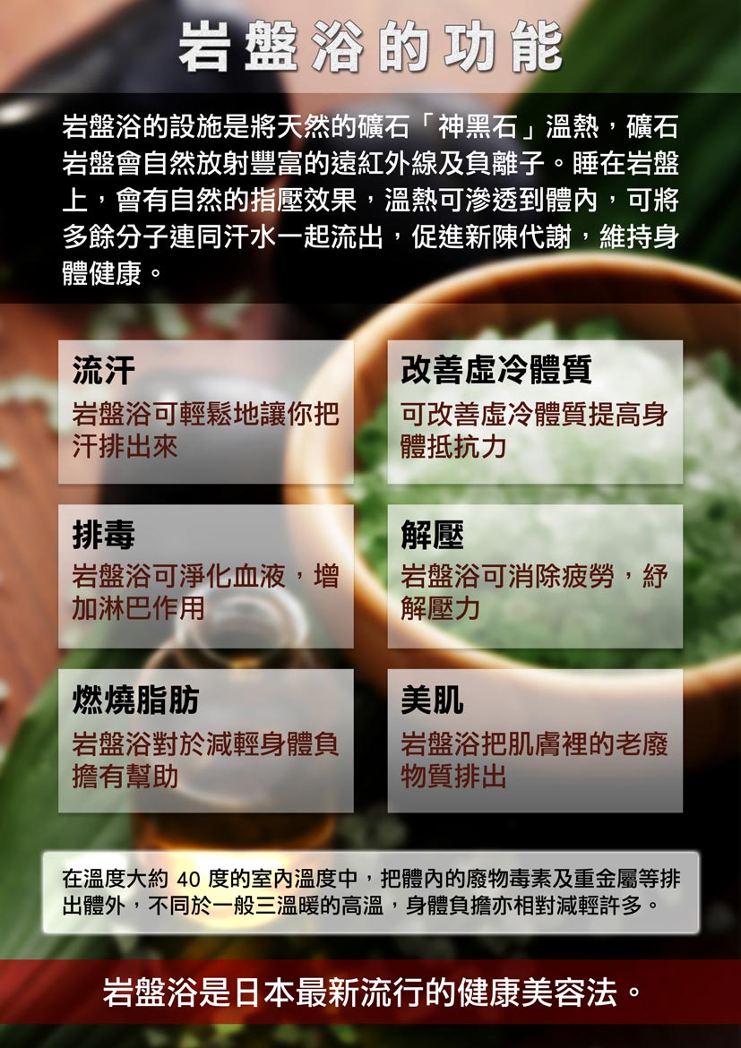 日式岩盤浴 遠紅外 線負離子 時尚美人養生法 乾式溫泉 - 20160310162157-598342860.jpg(圖)