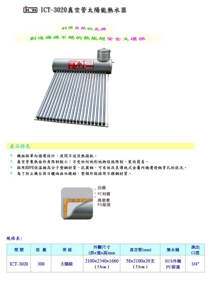 亞昌太陽能 ICT-3020 ☆中彰免運0983375500☆真空管太陽能熱水器 無電熱☆員林太陽能、彰化太陽能、台中太陽能、豐原 - 20181104125434-307353607.jpg(圖)