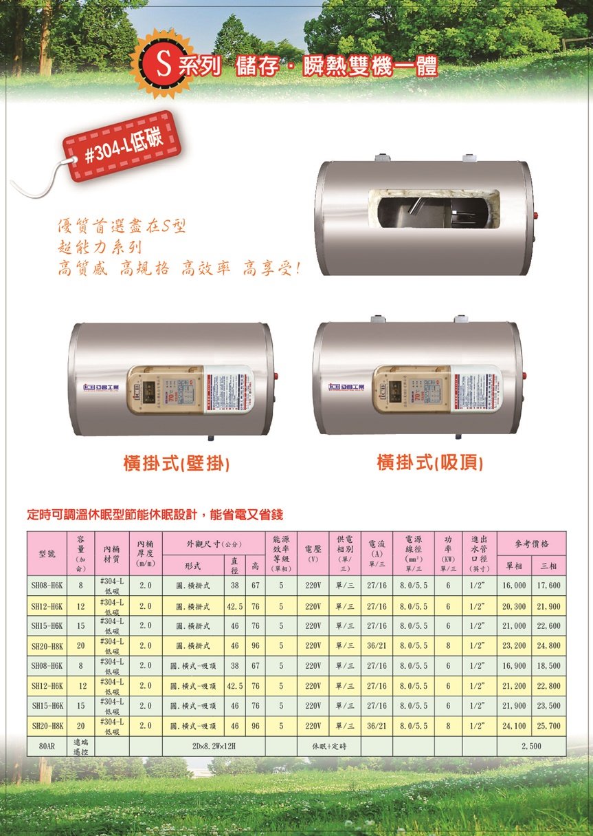 0983375500亞昌熱水器 SH08-H6K 超能力8加侖儲存式電能熱水器橫掛式單相 亞昌牌電熱水器、彰化電熱水器、員林熱水器 - 20200229103025-943532700.jpg(圖)