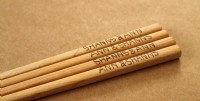 Handed and electro cauterized cypress chopsticks(handmade and customized of English words.)_圖片(1)