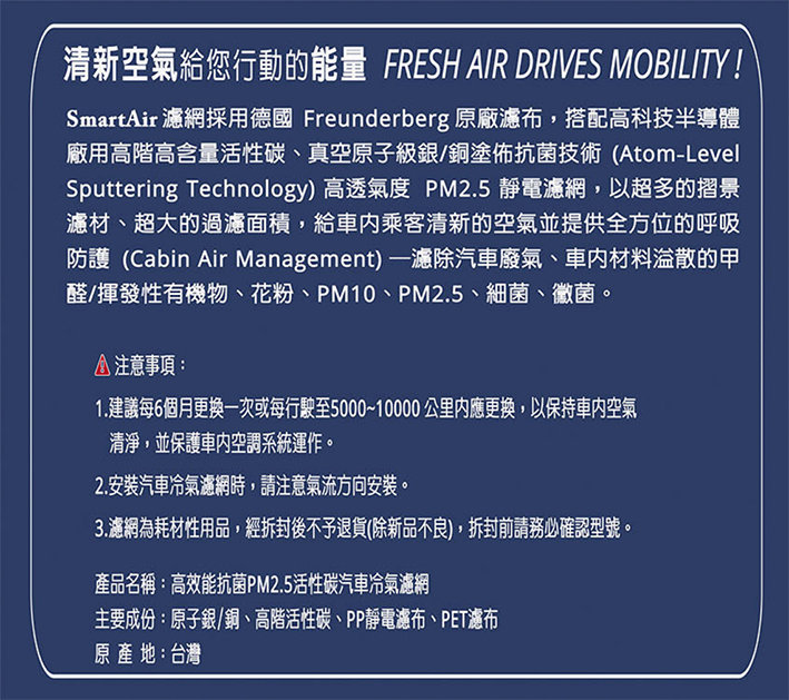 SmartAir高效能抗菌PM2.5活性碳汽車冷氣濾網 - 20180324105850-861258728.jpg(圖)