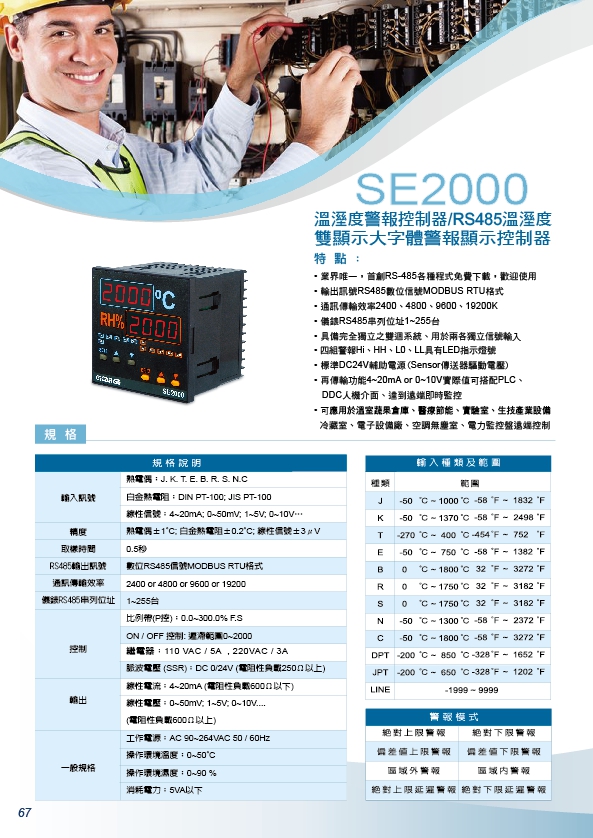 SE2000-傳送溫溼度控制器/溫溼度傳送偵測器/溫溼度/温度三通閥控制/溼度冰水閥/馬達溫度過載控制器/RS485溫溼度控制器/溫度控制器/双組溫溼度控制器/溫溼度PID控制器/溫度電動閥控制器 - 20200401101832-707660726.jpg(圖)