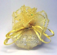 【愛禮布禮】婚禮小物： 淡金色鑽點圓形紗袋 @23cm,1個1.6元 50個 一般價 80 元 會員價 80 元_圖片(1)
