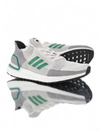 adidas ultra boost 19 white green 新款針織襪套爆米花情侶款慢跑鞋_圖片(4)