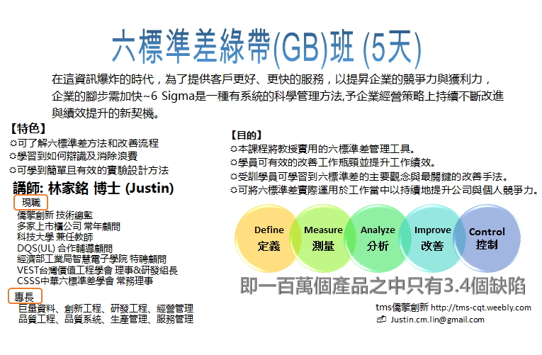 DMAIC六標準差綠帶班(Green Belt)5天 - 20190507225319-242740774.jpg(圖)