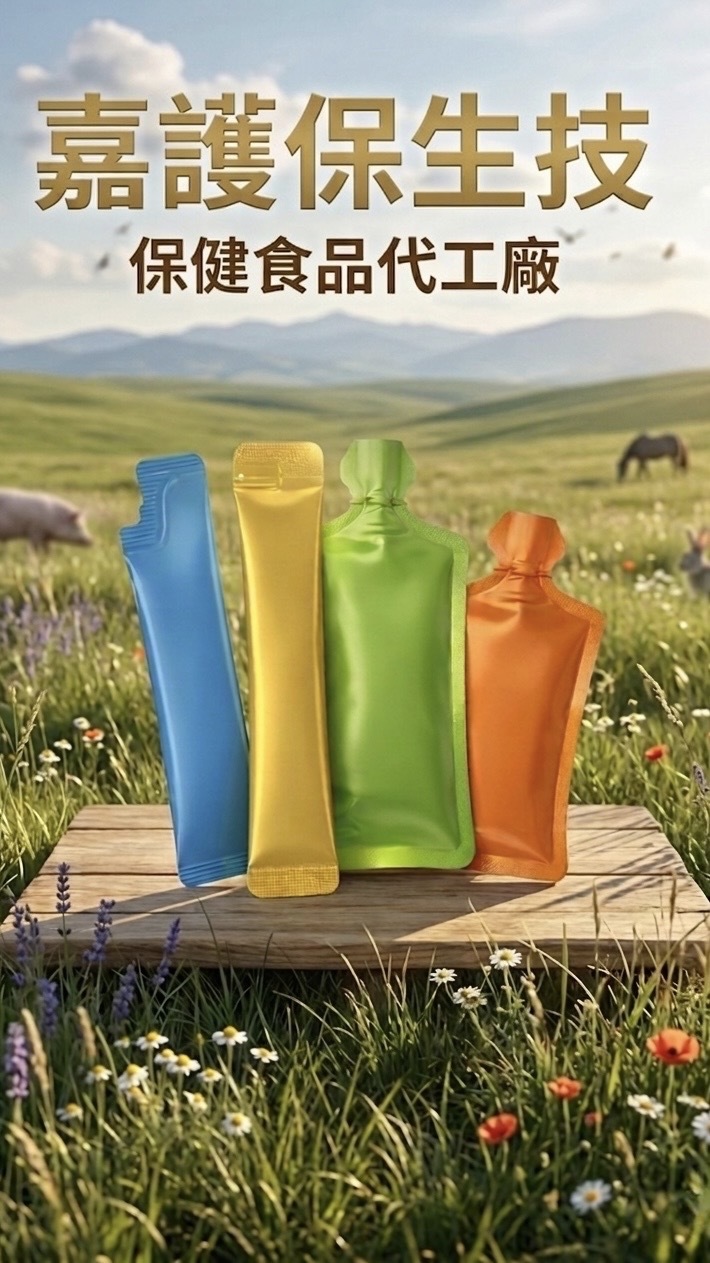 膠囊、錠劑、粉包、酵素果凍、葉黃素果凍、飲品-液體充填代工-造型袋-異型袋-嘉護保生技 - 20200805005619-532491621.jpeg(圖)