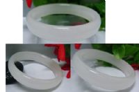 100% 天然 新疆 白玉 手鐲 水頭足 溫潤 內徑 6ㄨ1.4ㄨ0.8cm(55g)=H-340-2_圖片(2)