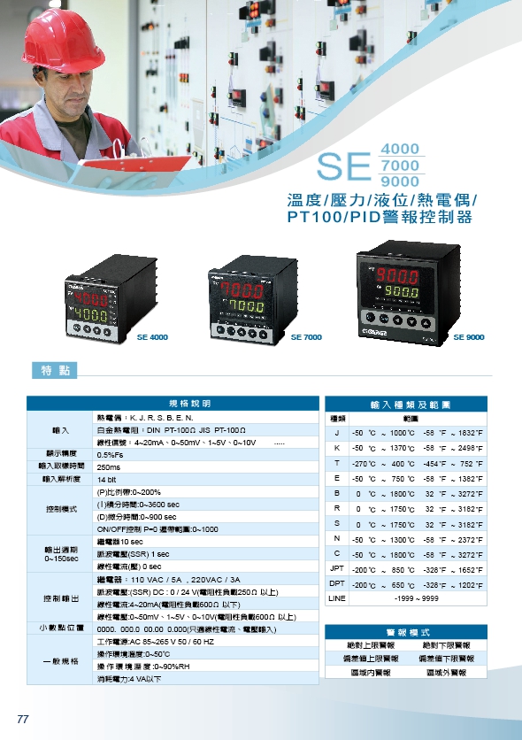 SE9000溫度/壓力/液位/熱電偶/ P T 1 0 0 / P I D警報控制器,貼附式表面溫度計,數位4迴路溫度,熱電偶,電壓,交流集合式電錶,電流信號隔離轉換,溫溼度警報控制器,溫溼度RS48 - 20171013145607-878082792.jpg(圖)