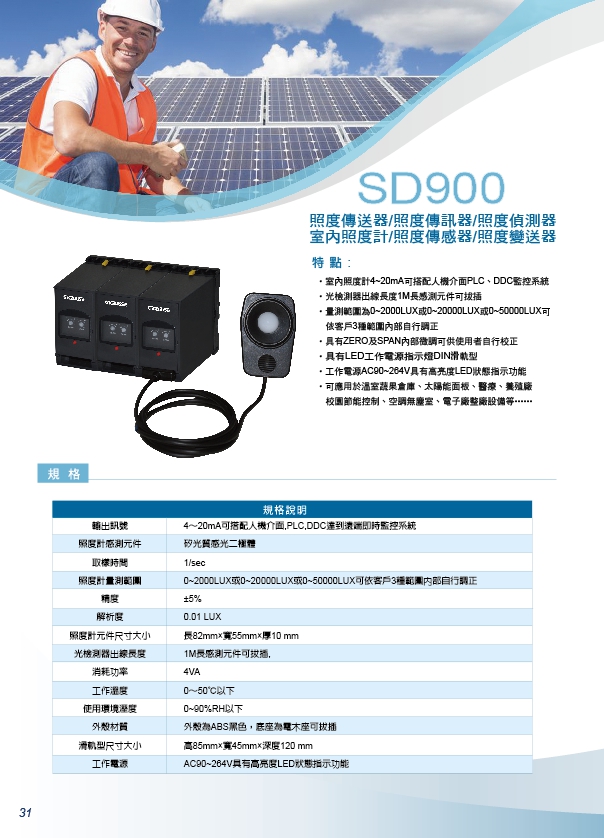 SD900照度傳送器,照度傳訊器,照度偵測器,室內照度計,照度傳感器,照度變送器,黏貼式表面溫度計,量測-50~180℃,電位計隔離轉換器,溫度隔離傳送器,熱電偶傳送器,PT100溫度傳送器 - 20171013203419-898340553.jpg(圖)