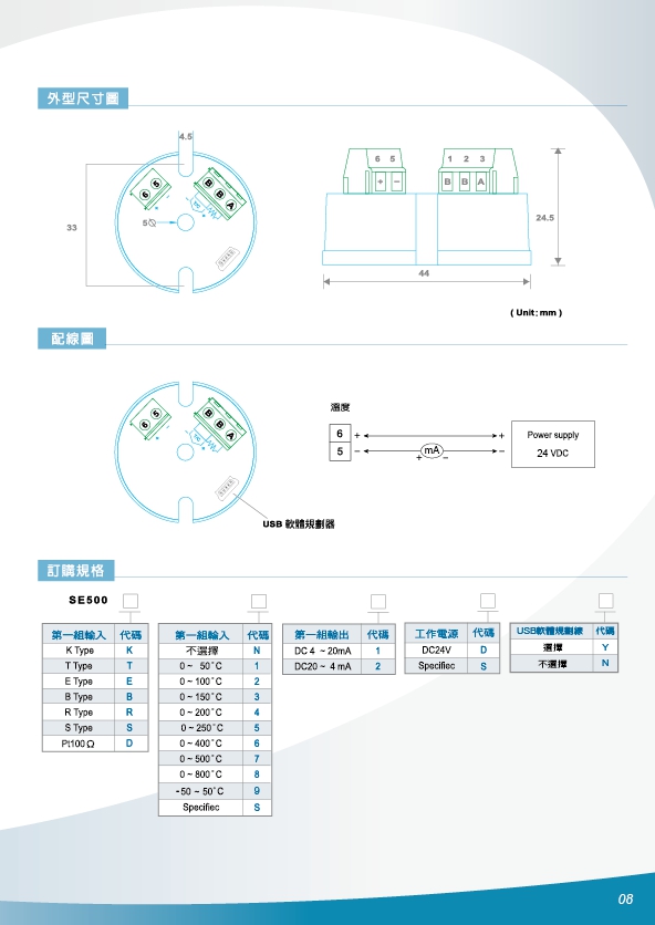 SE500可程式兩線式隔離溫度傳送器,熱電偶傳送器,PT100Ω傳送器,隔離轉換器-4~20ma轉換器-PT100歐姆轉4~20mA轉換器,壓力傳送器,差壓傳送器,溫度轉換器,PT100溫度轉換器, - 20171014144302-963575759.jpg(圖)
