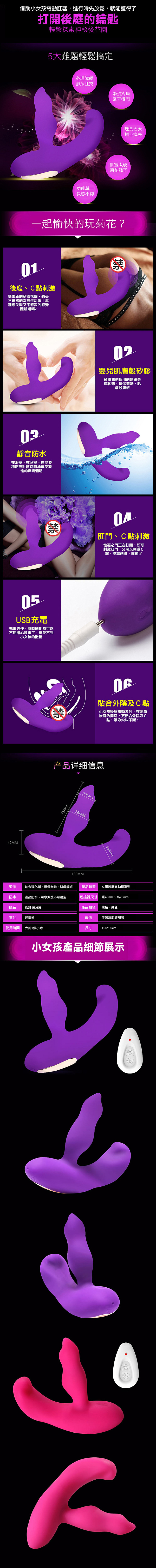 【LEVETT樂伊特 小女孩USB充電防水靜音前列腺後庭震動棒】情趣用品 7-11貨到付款  - 20170712143509-841468551.jpg(圖)